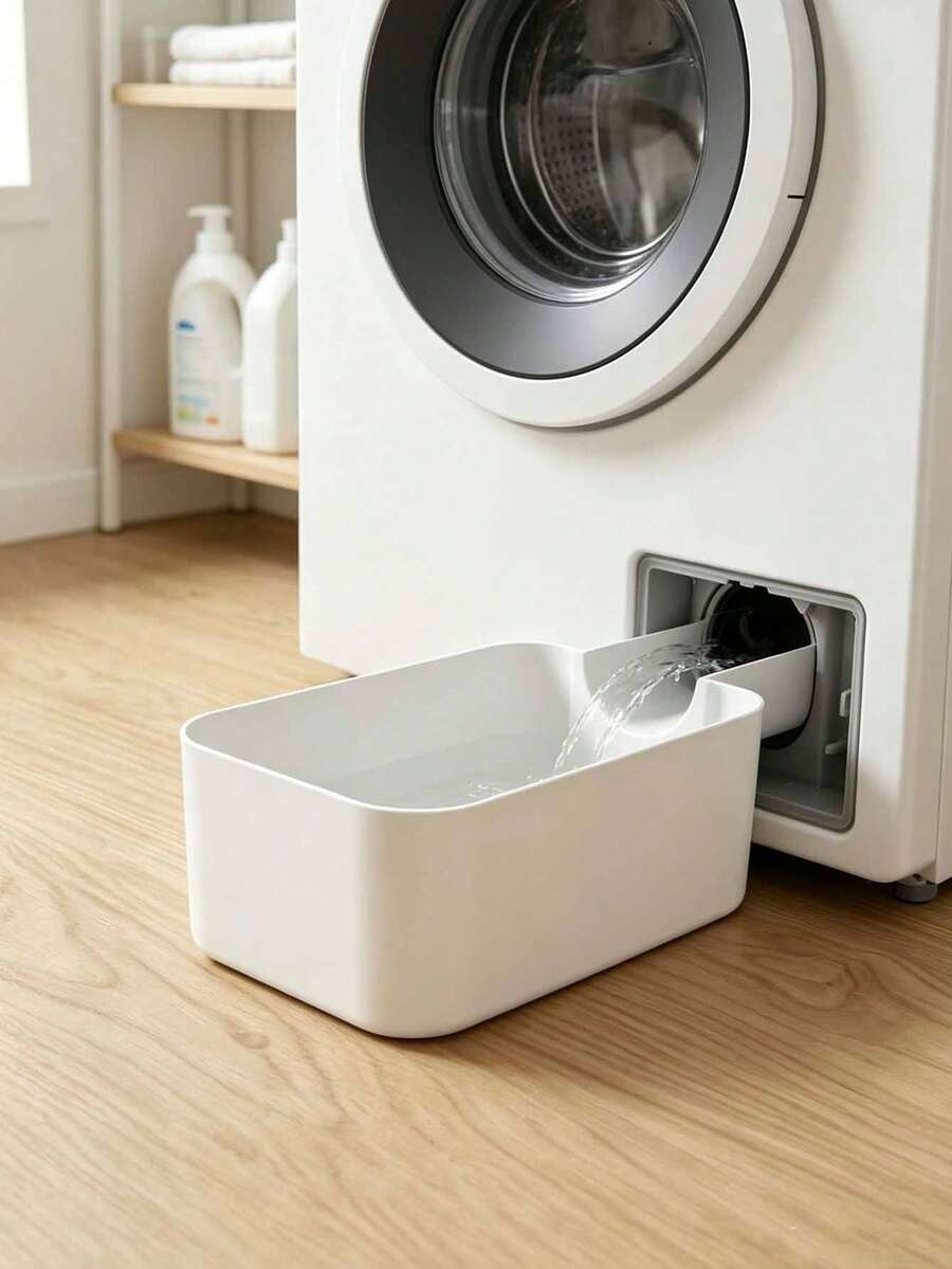 2pcs Washing Machine Drain Filter Water Tray Set (Tray + Connector), Washing Machine Drain Pan, Spin Dryer Tray, Reusable, Leak-Proof Design, Suitable For Home, Laundry Store, Hotel, Travel, Home Decor, Bathroom Accessories, Laundry Room Supplies, Household Cleaning Tools, Halloween, Back To School, Christmas - Multiple Styles - View 1