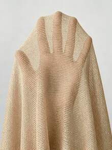 (Lightweight Style) Women's Sexy Knit Sleeveless Cropped Sheer Cover Up, Suitable For Spring/Summer Commuting Vacation Beach, Vacationcore - Gold - View 10