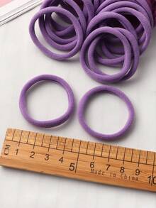50/10pcs Minimalist Women's High Elasticity Basic Hair Ties Suitable For Daily Use - Multicolor - View 4