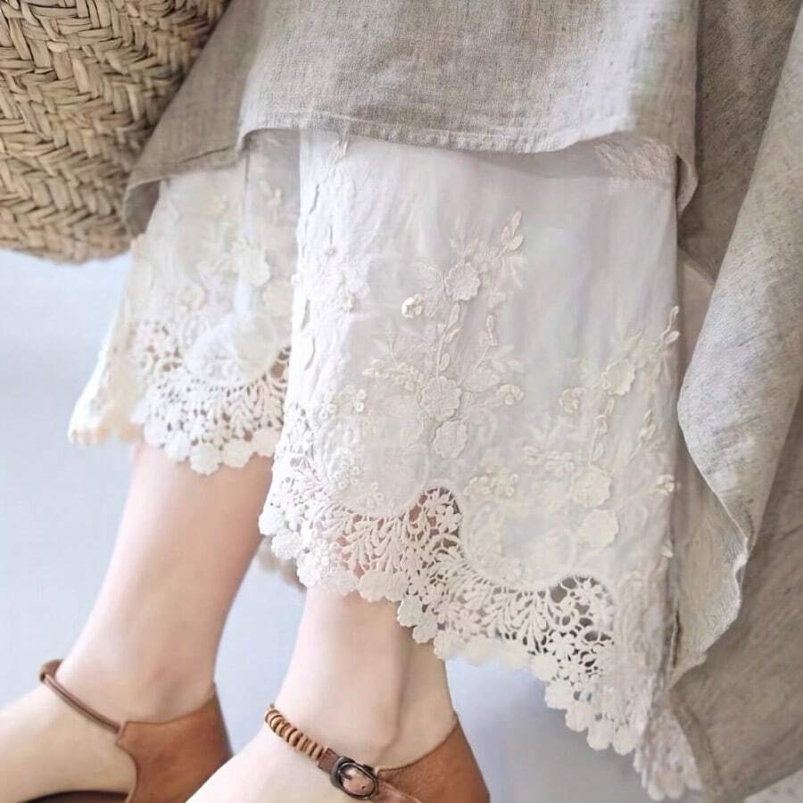 1 Yard Hollow Lace Trim 35cm Wide Sewing Accessories DIY Garment Decoration - Multicolor - View 1