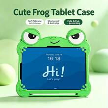 Lolla 1pc Cute Frog Silicone Protective Case Compatible With Ipad 7/8/9 Tablet Shell 2022 Apple Air 5/4/3 9th Gen 10.2 Pro 11 Full Coverage 2025 New Air 6/A7/8/9/11/() Pad SE 11 Inch/ Matepad SE 11 Inch - Green - View 8