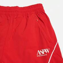Adidas Women's Summer Fashion Loose Comfortable Training Sports Casual Drawstring Straight Leg Shorts JP4660 - Red - View 2