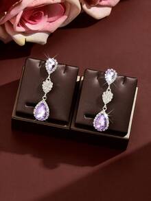 Vintage Luxury High-End Draped Earrings, Suitable For Various Occasions Like Parties, Weddings, Banquets, Balls And All-Season Accessories - 1933 Violet Earrings-hB - View 3