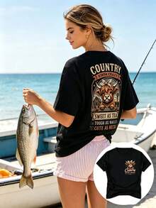 Women T-Shirts - 黑色 - 查看 1
