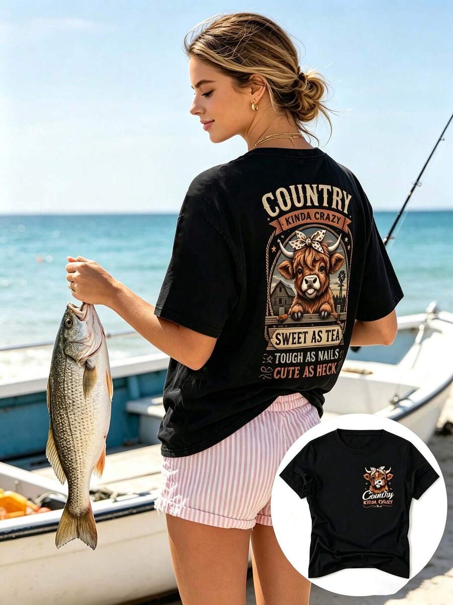 Women T-Shirts - 黑色 - 查看 1