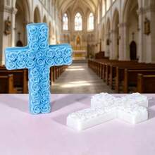1pc Rose Flower Candle Holder Silicone Mold, Home Decor/Gift Ornament Plaster Mold, Handmade Epoxy Resin Casting Mold, Artistic Decorative Clay Plaster Mold - A-White - View 5