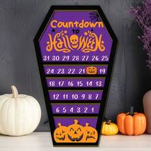 2D Flat 1 Set Creative Halloween Theme Countdown Calendar Decoration, Practical Halloween Pumpkin Countdown Calendar, Desktop Decor, Holiday Decoration, Fashionable Halloween Gift For Close Friends, No Electricity Required - A - View 8