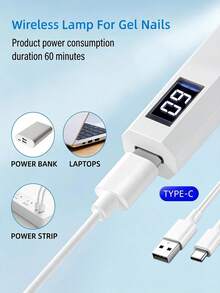 Portable Nail Polish Gel Dryer, Gel Nail Polish Glue Dryer, Handheld Nail Lamp, USB Mini Nail Dryer Lamp, 180mAh Battery UV LED Nail Lamp Suitable For All Nail Gels, Home & Salon Manicure Tool, Nail Art Creation Tool - 彩色 - 查看 4