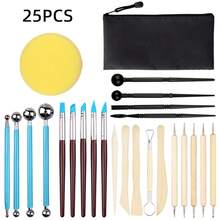 25pcs Air-Dry Clay Modeling Tool Kit Set, Suitable For Adults, Ceramic Polymer Clay Sculpting Pottery Tools, Pottery Crafts, Embellishment, Baking, Carving, Painting, Shaping, Molding - Polymer Clay Tools - View 7