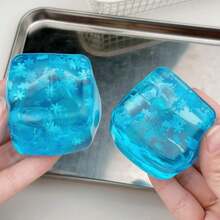 1 pieza Pelota antiestrés cubo de hielo con copos de nieve en el interior para relajarte y estar tranquilo, premios para el aula, calma a niños y adultos, juguete sensorial de goma de rebote lento - Regalo de Halloween/Navidad, Taba Squisy, juguetes para rellenar bolsas de fiesta, las bolsas de embalaje son aleatorias - Multicolor - Ver 7