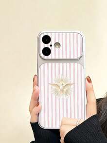 Compatible con IPhone17/IPhone17Pro Max/IPhone17pro/16/15/14/13/14/12/11 Series, 1 pieza Funda de teléfono de cuero PU con textura suave, textura premium, pintura metálica, anti-caída, cobertura completa, botones clásicos, patrón de rayas & paloma, personalizada y de moda, adecuada como regalo de cumpleaños, regalo festivo para amigos, familia, parejas, usted mismo - Multicolor - Ver 1