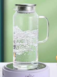 1件 2L/68oz 方形玻璃水壺附蓋與手把，適用冰箱、冰茶與咖啡壺飲料分裝，耐熱硼矽玻璃，適用熱飲、冷飲與牛奶壺 - 彩色 - 查看 8