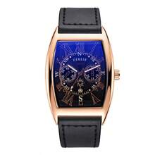 复古桶形大表盘男士机械表，时尚简约镂空表盘正装表，适合万圣节、圣诞节、父亲节、情人节、学生、节日、约会、商务、日常佩戴、送礼等场合。 - 黑色 - 查看 6