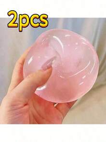 1/2Pcs Malleable Slow Rebound Blue Coconut Oil Squeeze Ball, 6cm Malt Textured Handmade Squishy Fidget Toy, Ultra Soft Moldable Decompression Ball, Creamy Texture Sensory Fidget Gadget For Anxiety & Tension Relief - Multicolor - View 8