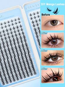 320 Pieces Of Card-Type Breathable False Eyelashes, Easy For DIY, Can Be Extended By 10 To 16 Millimeters. C-Shaped Curled, With A Clear And Moist Makeup Effect. Cartoon-Style Eyelashes, Triple Fish Tail Eyelashes And 3D Segmented False Eyelashes. - C - View 7