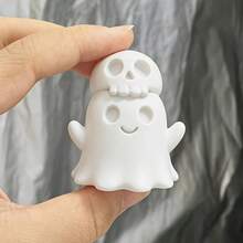 幽靈骷髏桌面裝飾品，可愛搞怪分層幽靈裝飾，極簡萬聖節臥室咖啡架展示配件 - A - 查看 2
