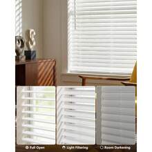 Cordless Faux Wood Blinds, 30" W X 60" H, White | Room Darkening & Light Control, 2 Inch Horizontal Window Blinds With Crown Valance, Blinds Variant 1 - White - View 5