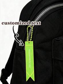 1pc/5pcs/10pcs Customized Text Colorful Reflective PVC Ribbon Backpack Charm, Ins Style Student Lanyard, Minimalist Fresh Bag Pendant, Dopamine Color Palette, Gift For Best Friend, Travel Luggage Anti-Loss Charm, Fashion Versatile Accessory - Multicolor - View 1