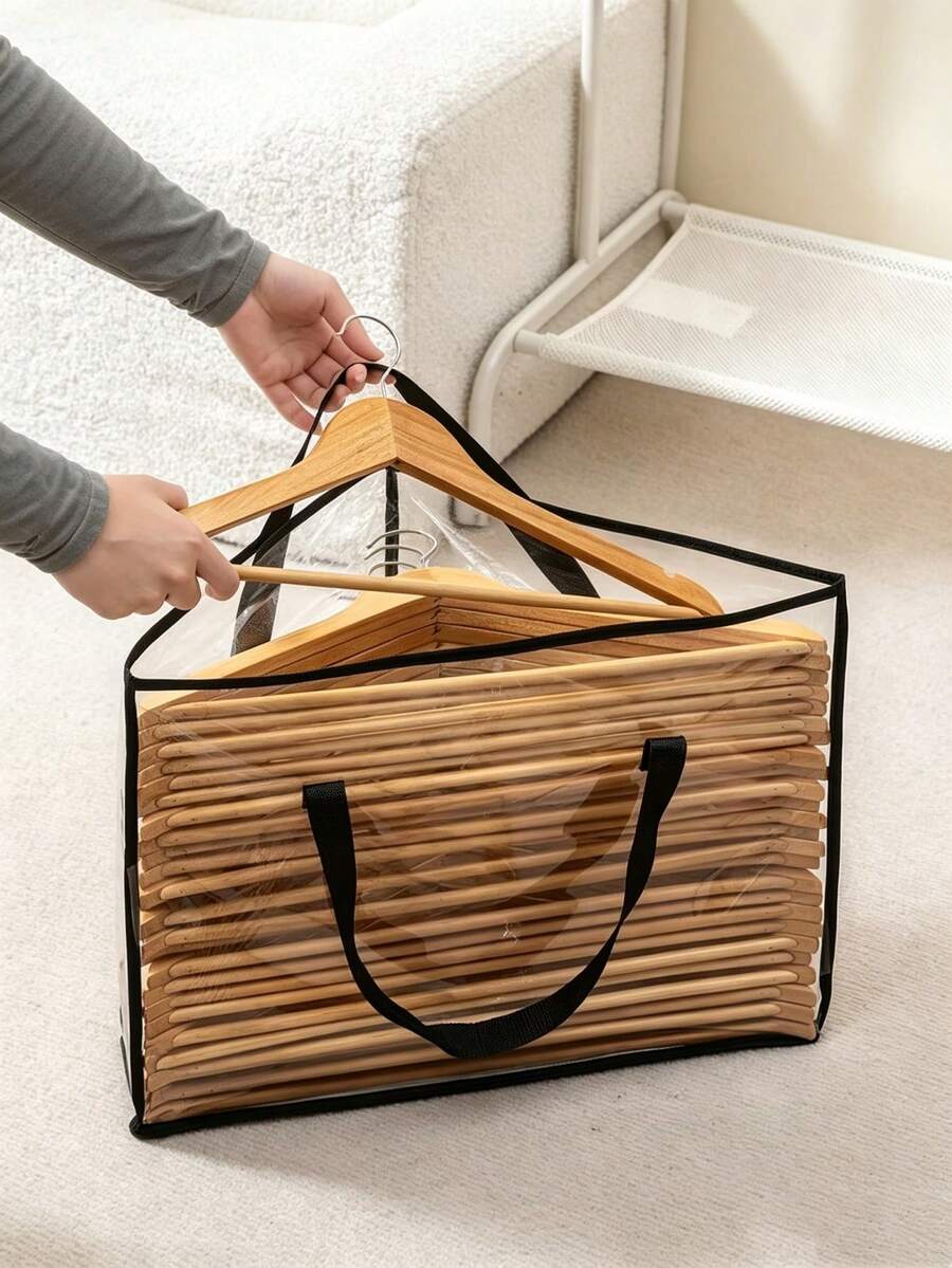 1pc Triangular Design Storage Bag For Approximately 40 Hangers,With Support Pad At The Bottom,Suitable For Home Wardrobe Storage And Hanger Storage