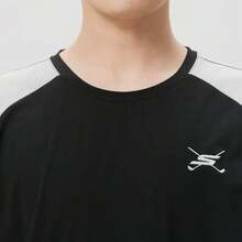 Skechers 男士高爾夫撞色插肩涼感速乾上衣圓領短袖T卹 - 黑色 - 查看 4