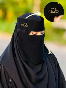 Black - Gold Speckled Heart & Flower Mask