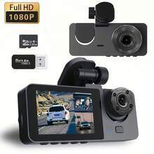 3-Channel 1080P Front And Rear Built-In Dash Cam, 3-Way Car Camera With 32GB Memory Card, Infrared Night Vision, 24/7 Parking Monitoring, G-Sensor, Loop Recording, Suitable For Cars And Trucks, 150mAh Battery Capacity - Dashcam - View 11