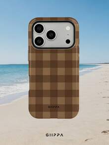 GIIPPA 1件復古咖啡棕棋盤格圖案設計手機殼，適用於Phone 17 Pro Max，相容Phone 16 Pro Max、15 Pro Max、14 Pro Max，韓系高端時尚趣味手機殼，相容11/12/13/14/15/75 Pro Max Plus，優雅設計適合男女，聖誕節、情人節、復活節、婚禮季與生日送給女友的完美禮物！ - 咖啡棕 - 查看 8