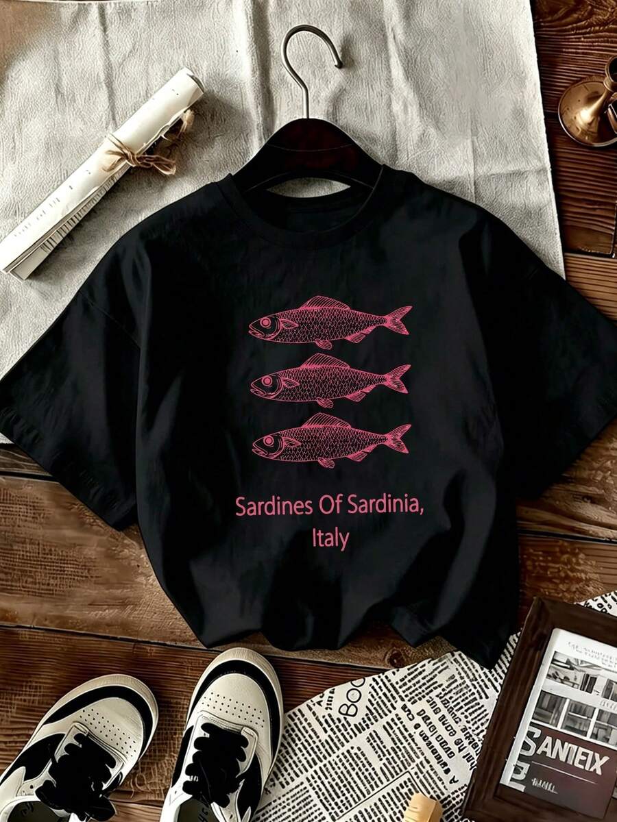 Unisex Kurzarm T-Shirt, Cajun Krebs Grafik Tee Sommer Baumwolle Meeresfrüchte Lässig Top, Y2k, Swag B45Z - Schwarz - Übersicht 1