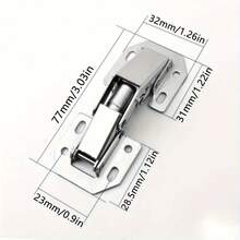 2pcs Stainless Steel Concealed Cabinet Hinges, 90° Spring Buffered, Surface Mount No Drilling With Screws, Quiet Soft Close Design, Suitable For Frameless Doors, Durable Metal Texture, Easy Assembly - Multicolor - View 2