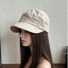 New Hot-Selling Fashion Personalized Elegant Versatile Relaxed Old Money Style Linen Crinkled Equestrian Cap Large Head Circumference Summer Thin Wide Brim Duck Bill Hat Sun Protection Sunshade Plus Size - Old Money Style Linen Cap - View 7