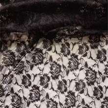 1pc Heavy Duty Rose Lace Mesh Fabric, 3D Embroidered Handmade DIY Mesh Cloth - Black - View 8