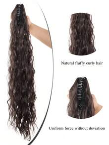 26 Inch Deep Brown Water Wave Curly Ponytail Hair Bundle, Soft And Natural, Suitable For Women - Multicolor - View 6