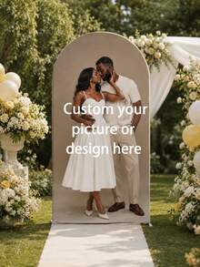 Personalized Elastic Canvas Arch Backdrop - Custom Arch Backdrop, Suitable For Dome Background Frame, No Electricity Required, Indoor/Outdoor Use, Durable Elastic Polyester Material Banner, Holiday Atmosphere, Party Decoration - Multicolor - View 7