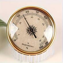 Gold Thermometer & Hygrometer, Fishing Enthusiast Outdoor Weather Barometer, Metal Material - Gold - View 5