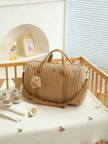 Large Capacity Bear & Olive Embroidered Lightweight Storage Handbag For Mothers And Babies - Multicolor - View 8