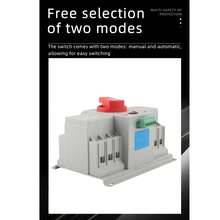 3P 110V Automatic Transfer Switch, Miniature Circuit Breaker Type Switch, Red Handle, 125A - Grey - View 7