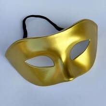1pc Halloween Masquerade Mask, Half Face Adult Party White Unique Handsome Vintage Style Face Cover - Multicolor - View 5