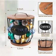 Metal Coffee Capsule Holder, Large-Capacity Coffee Capsule Organizer, Suitable For Cafe, Bar Display, And Home Kitchen Candy Storage Accessories - Multicolor - View 6