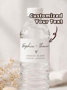 1/20/40pcs Wedding Anniversary Customized Water Bottle Stickers, PVC Waterproof & Oil-Resistant, Marking Drinks, Wedding Favors, Suitable For Weddings, Parties, Birthdays, Bridal Shower - Multicolor 1 - View 3