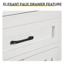 Washed White Particleboard With Melamine Veneer, Barn Double Door With U-Shaped Internal Shelves, Washbasin Cabinet, 61*47*85cm (24 Inches) - White - View 10