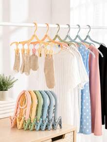 8/4/1pc Foldable Travel Hangers With Clips, Space-Saving Non-Slip Design, Pocket-Sized Portable Hooks, Suitable For Home, Travel, Back To School And Student Dorm Storage, Practical Organization Tool, Exquisite Gift For Birthday And Valentine's Day - Multicolor - View 2