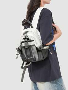 Multi-Compartment Casual Nylon Women's Backpack; Multi-Functional Commuter Day Bag; Multi-Pocket Lightweight Travel Bag; School Bag, Anti-Theft - Multicolor - View 9