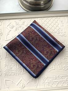 1 Buah Sapu Tangan Saku Pria Gaya Retro Inggris – Sapu Tangan Jas Bermotif Serbaguna, Elegan untuk Bisnis, Acara Formal, Pernikahan & Pesta - sapu tangan saku - View 13