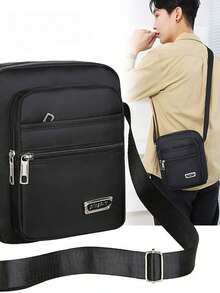 Unisex Oxford Fabric Square Bag, Large Capacity, Multi-Layer Waterproof, Crossbody Shoulder Bag, Adjustable Strap, Canvas Portable Business Small Bag - Multicolor - View 7