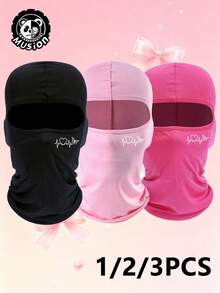 Musion 1/2/3pcs Heart ECG Butterfly Print Balaclava, Soft Smooth Full Face Ski Mask, Y2K Street Style Headwear, Suitable For Motorcycle Riding, Skateboarding And Daily Wear - Multicolor - View 10