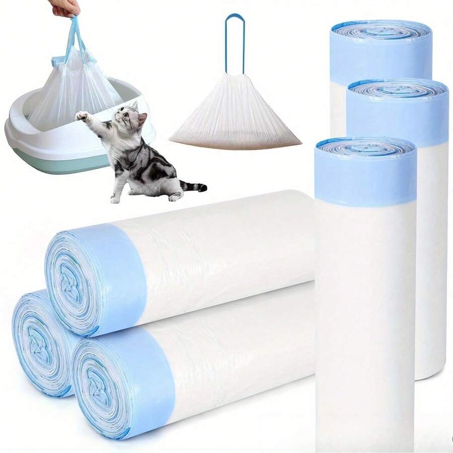 10pcs Portable Cat Litter Cleaning Bags/Poop Bags - Self-Cleaning Litter Boxes, Easy To Clean, Thickened Pet Cleaning Bags - Multicolor - View 1