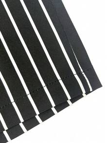 Men's Casual Lightweight Striped Pants, Classic Business Style Versatile Outdoor Trousers, Suitable Gift For Husband, Father, Friends - Black and White - View 10