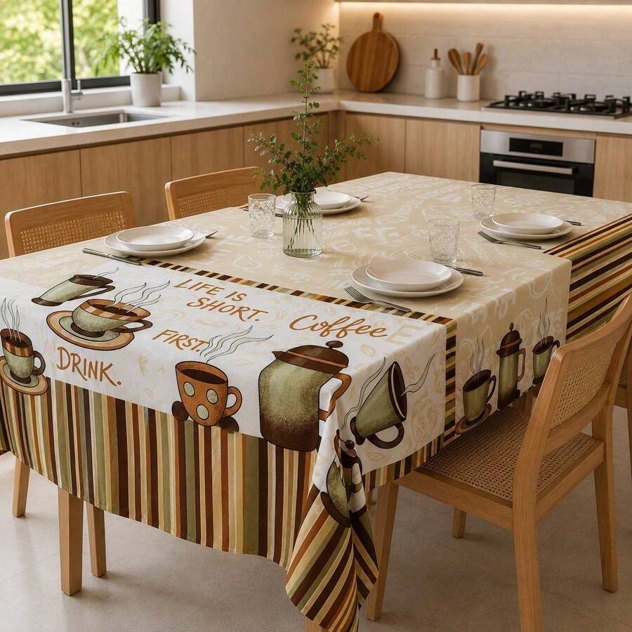 Tablecloths - KAFE MAVİ BEJ - Görünüm 1