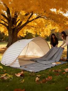 1pc 2-Second Quick Setup Double Beach Tent, Portable Pop-Up Beach Sunshade, No Assembly Camping Tent, Suitable For Beach, Outdoor Picnic, Park, Camping And Family Leisure, Beach Supplies, Holiday Essential Camping Gear, Holiday Must-Haves - Multiple Styles - View 4
