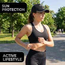 Breathable Full Hole Black Baseball Cap, Rhinestone Embellished Soft Sports Hat With Curved Extended Brim For Outdoor Running Fishing Daily Commute - A - View 5